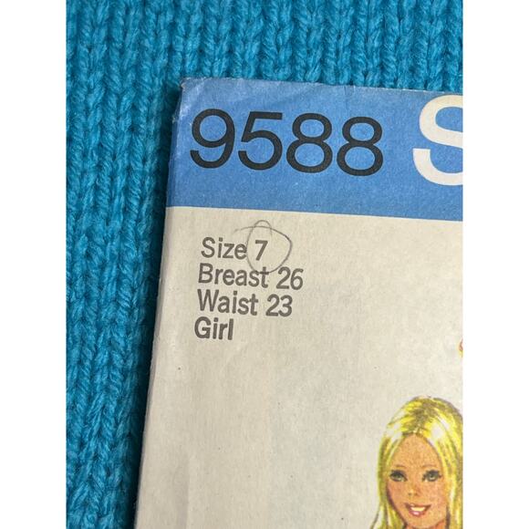 Simplicity 9588 Sewing pattern Girls A line dress shorts 1960s size 7 - Picture 2 of 6